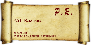 Pál Razmus névjegykártya